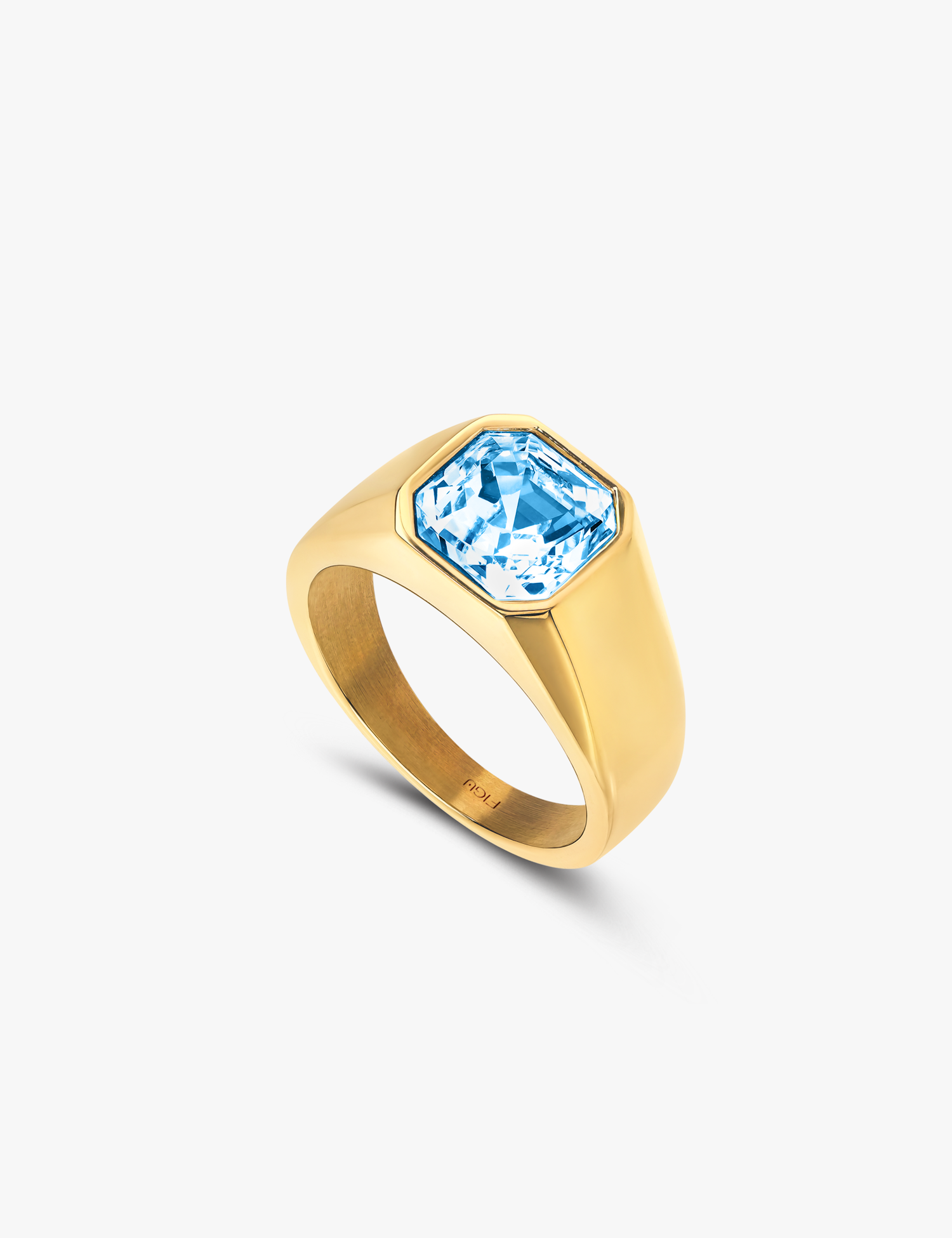 Square Signet Crystal Ring