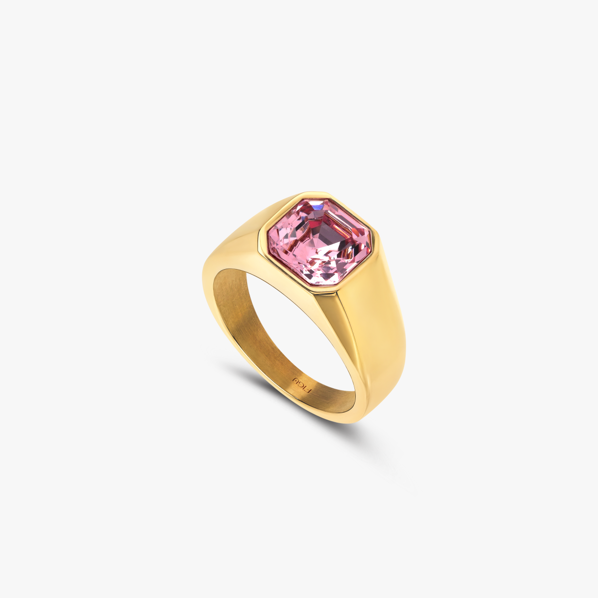 Square Signet Crystal Ring