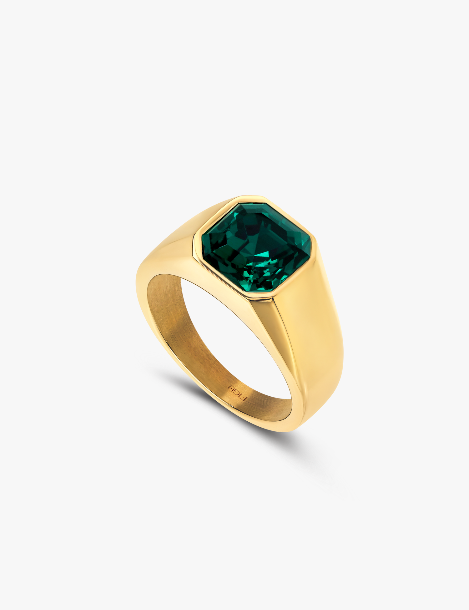 Square Signet Crystal Ring