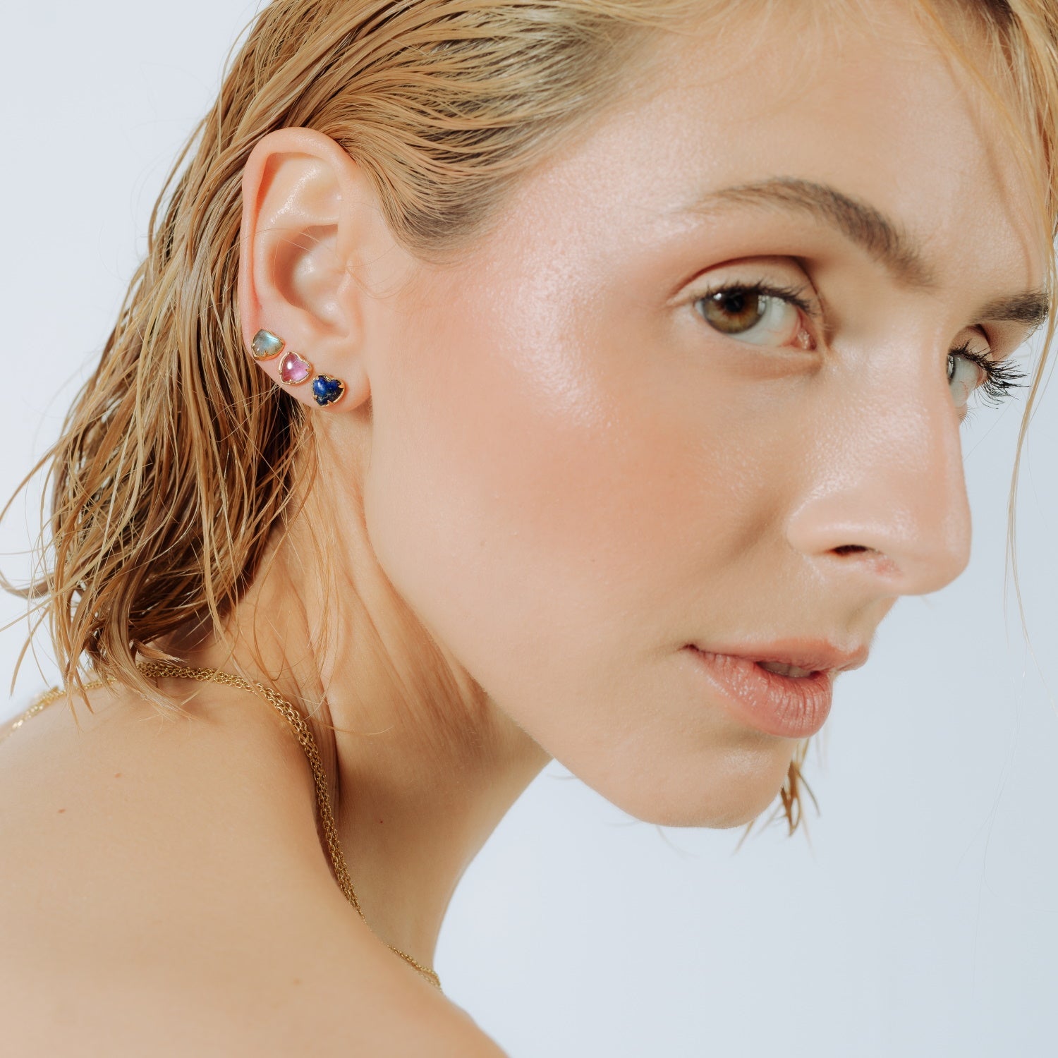 Petit Heart Labradorite Earrings