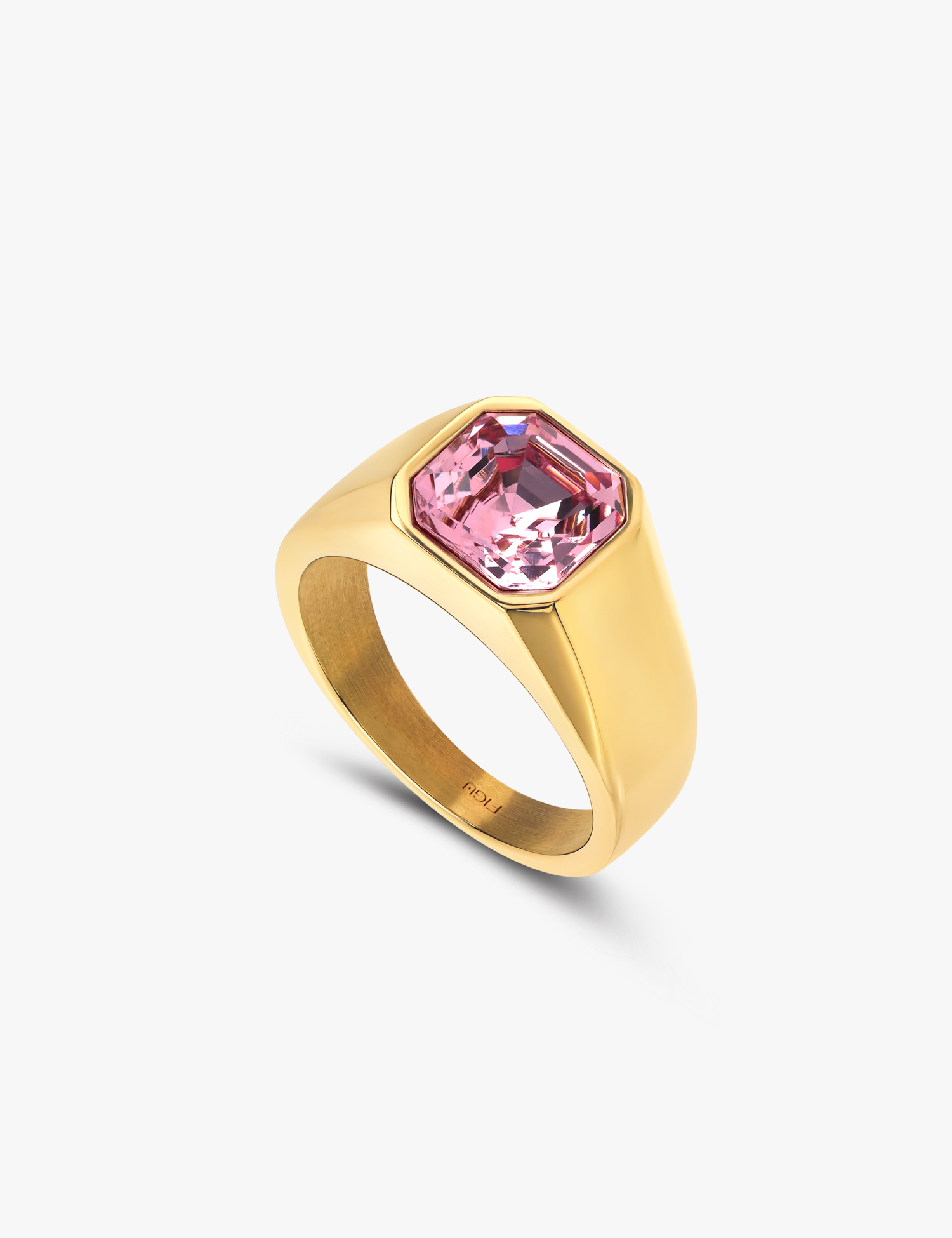 Square Signet Crystal Ring