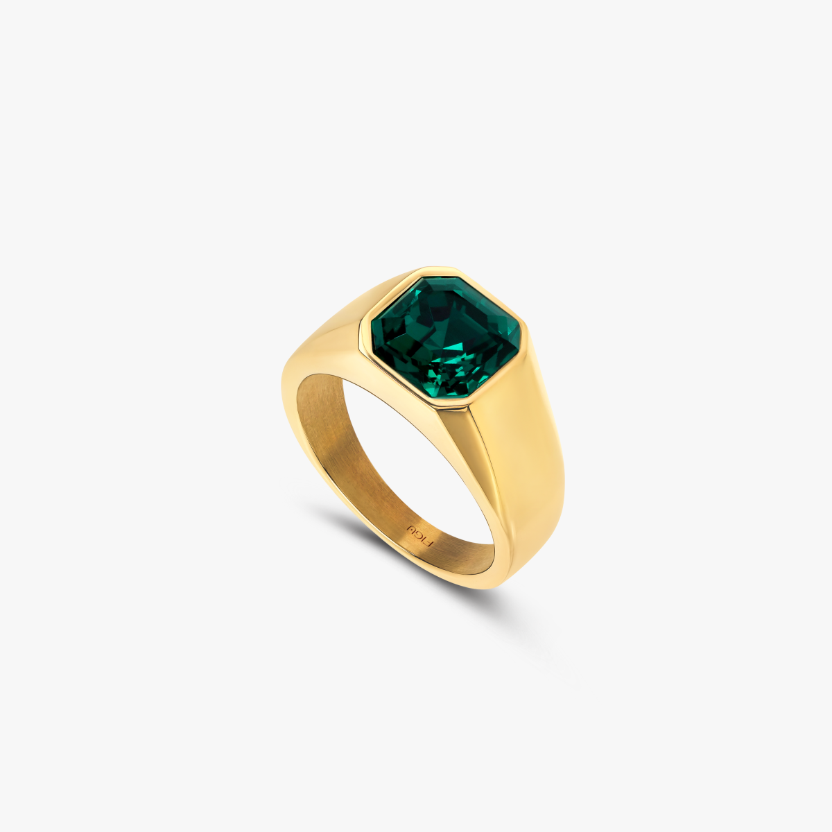 Square Signet Crystal Ring