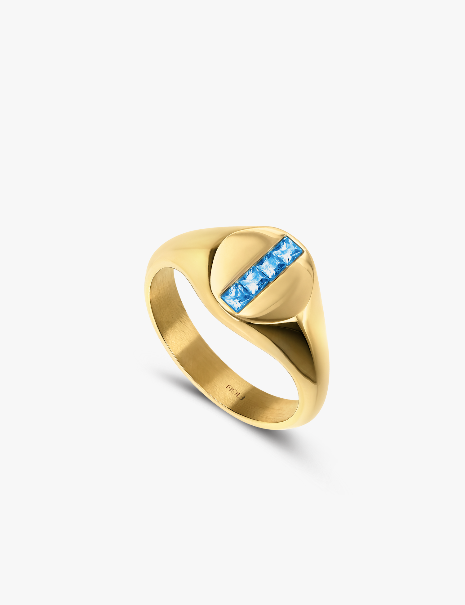 Round Signet Crystal Ring