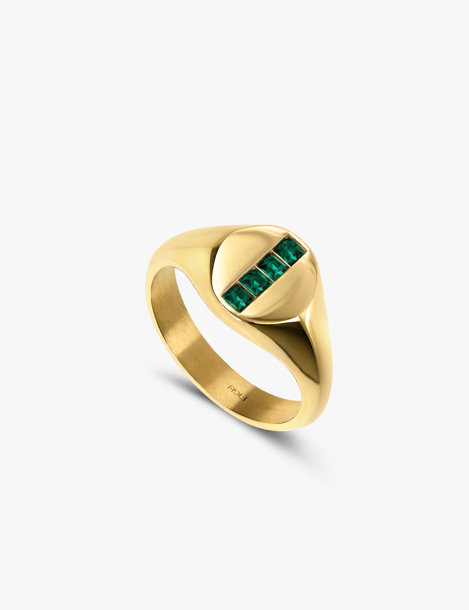 Round Signet Crystal Ring