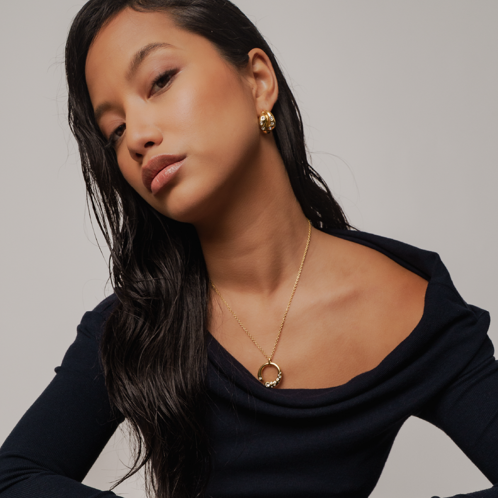 Pendientes colgantes con pavé