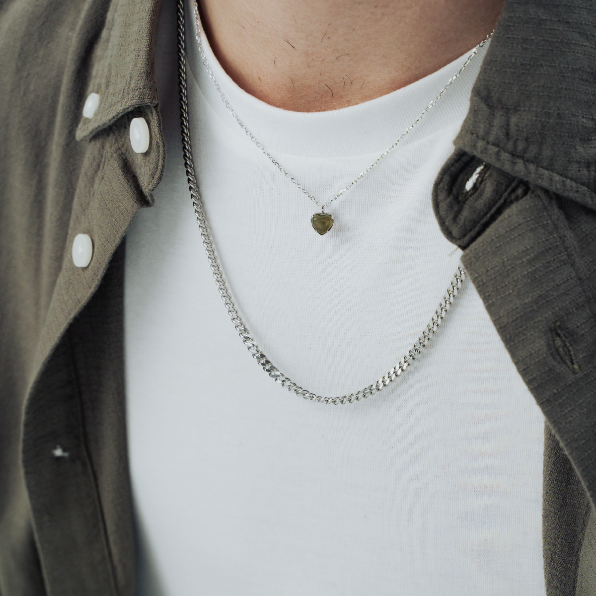 Labradorite Petit Heart Necklace