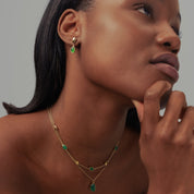 Green Magnolia Pendant Earrings