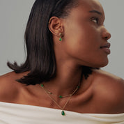 Green Magnolia Pendant Earrings