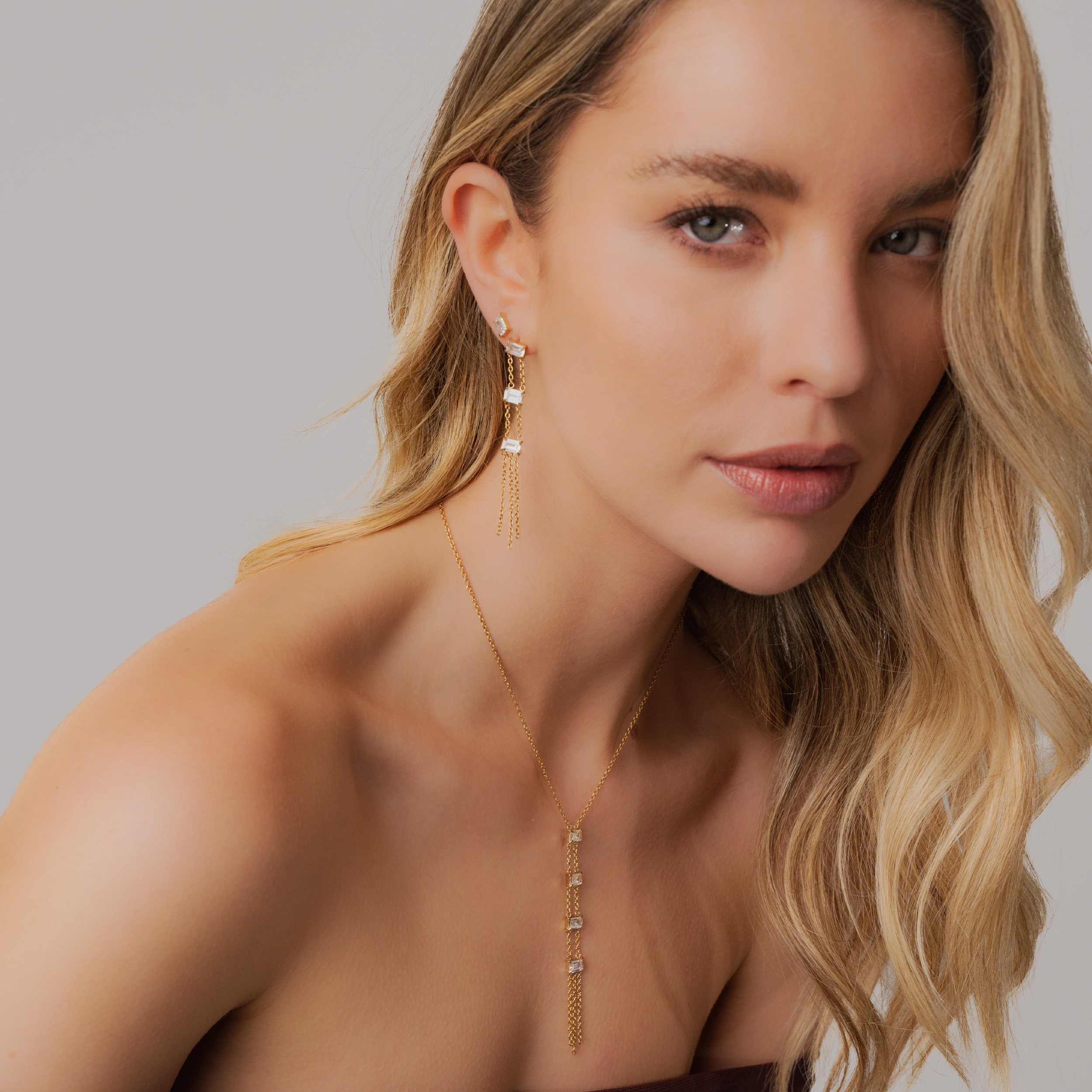 Vertical Crystal Earrings