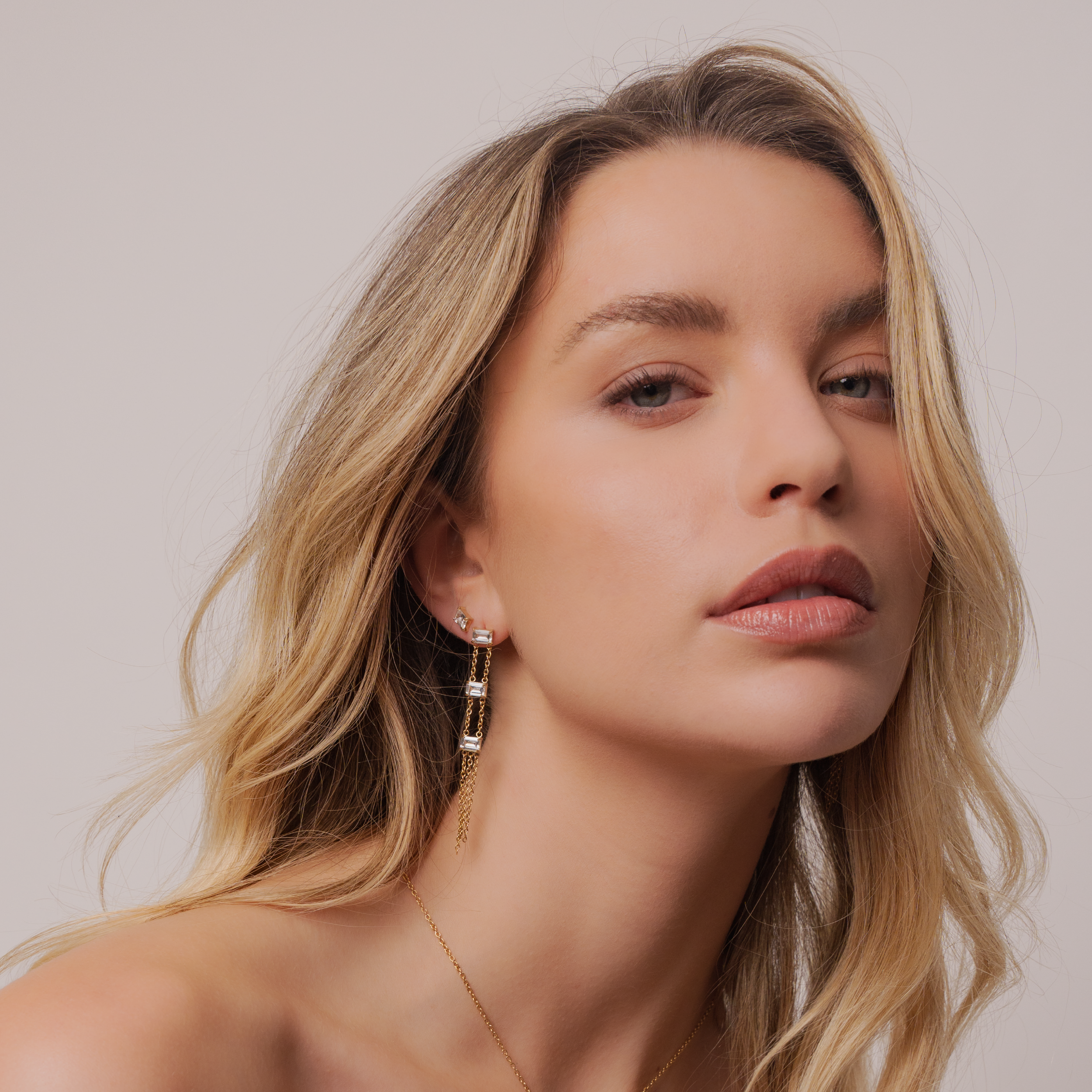 Vertical Crystal Earrings