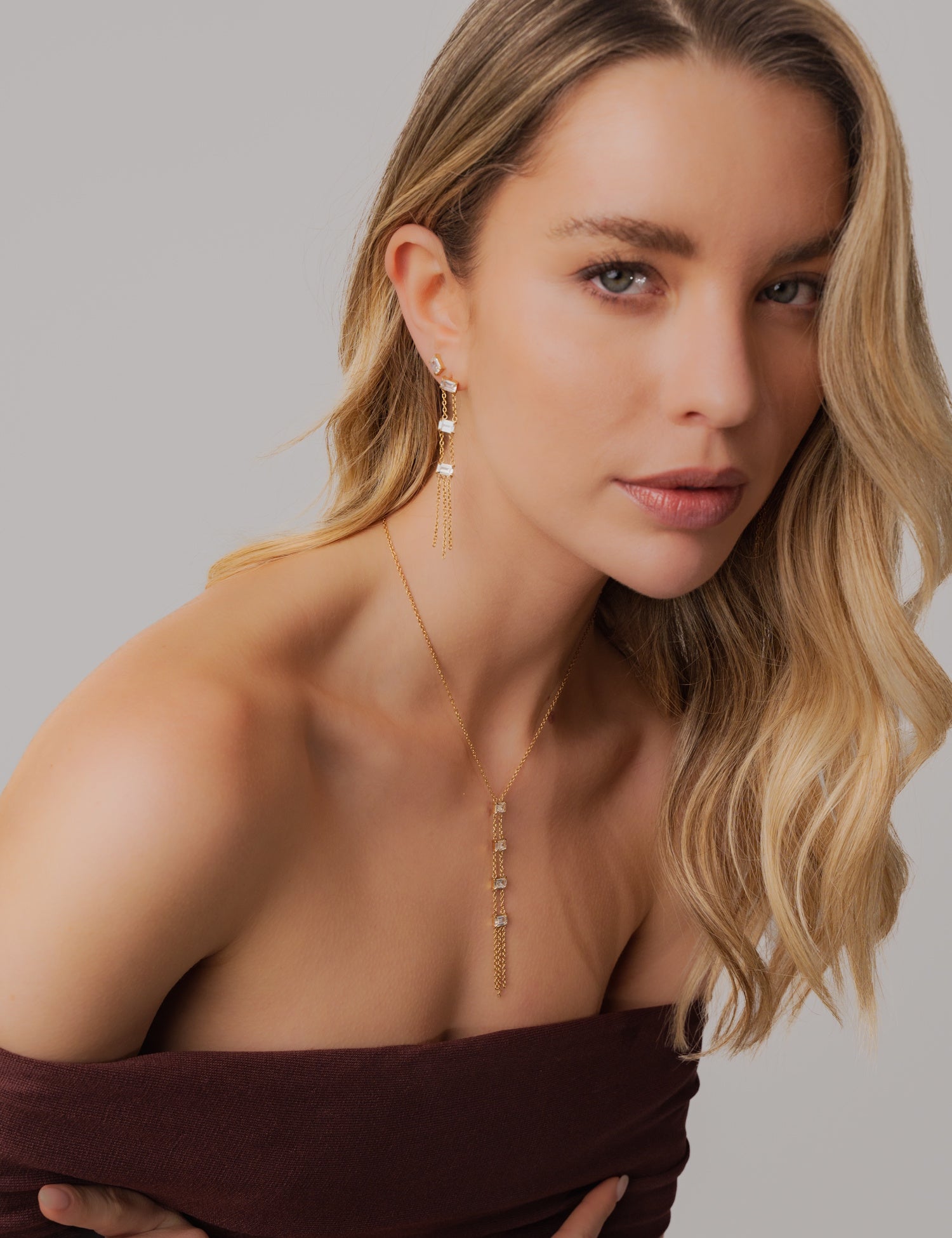 Vertical Crystal Earrings