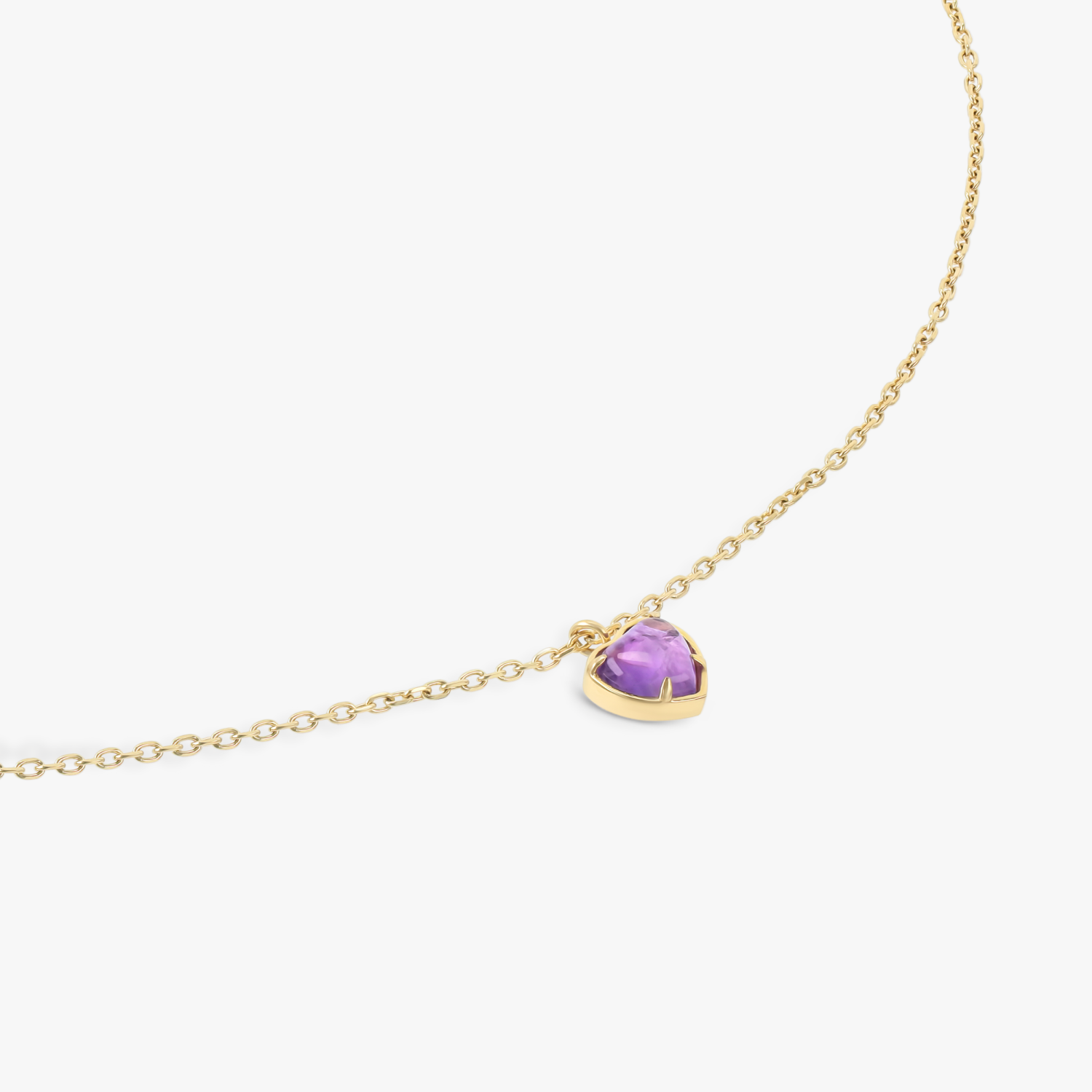 Collar de amatista con corazón pequeño