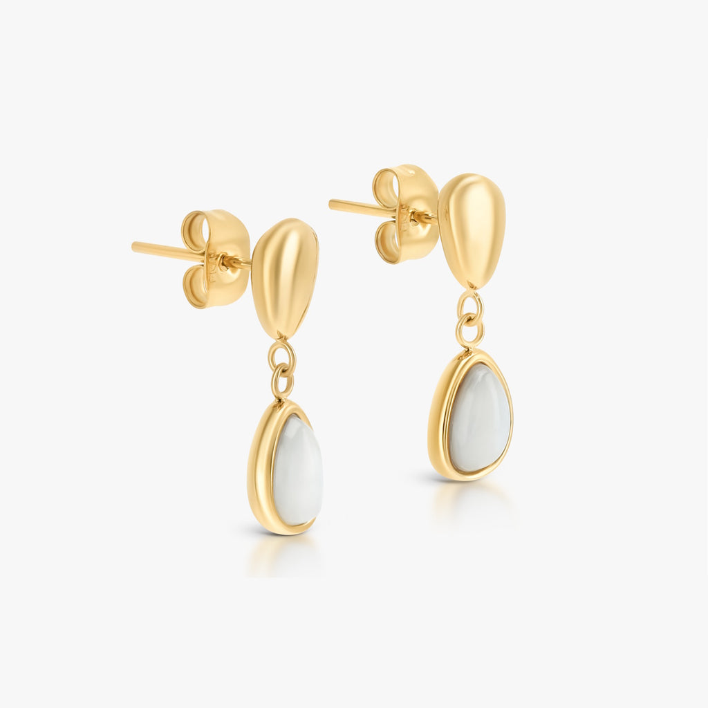 Brincos pendente Magnolia Branca