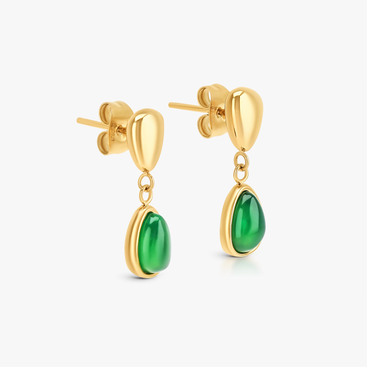 Green Magnolia Pendant Earrings