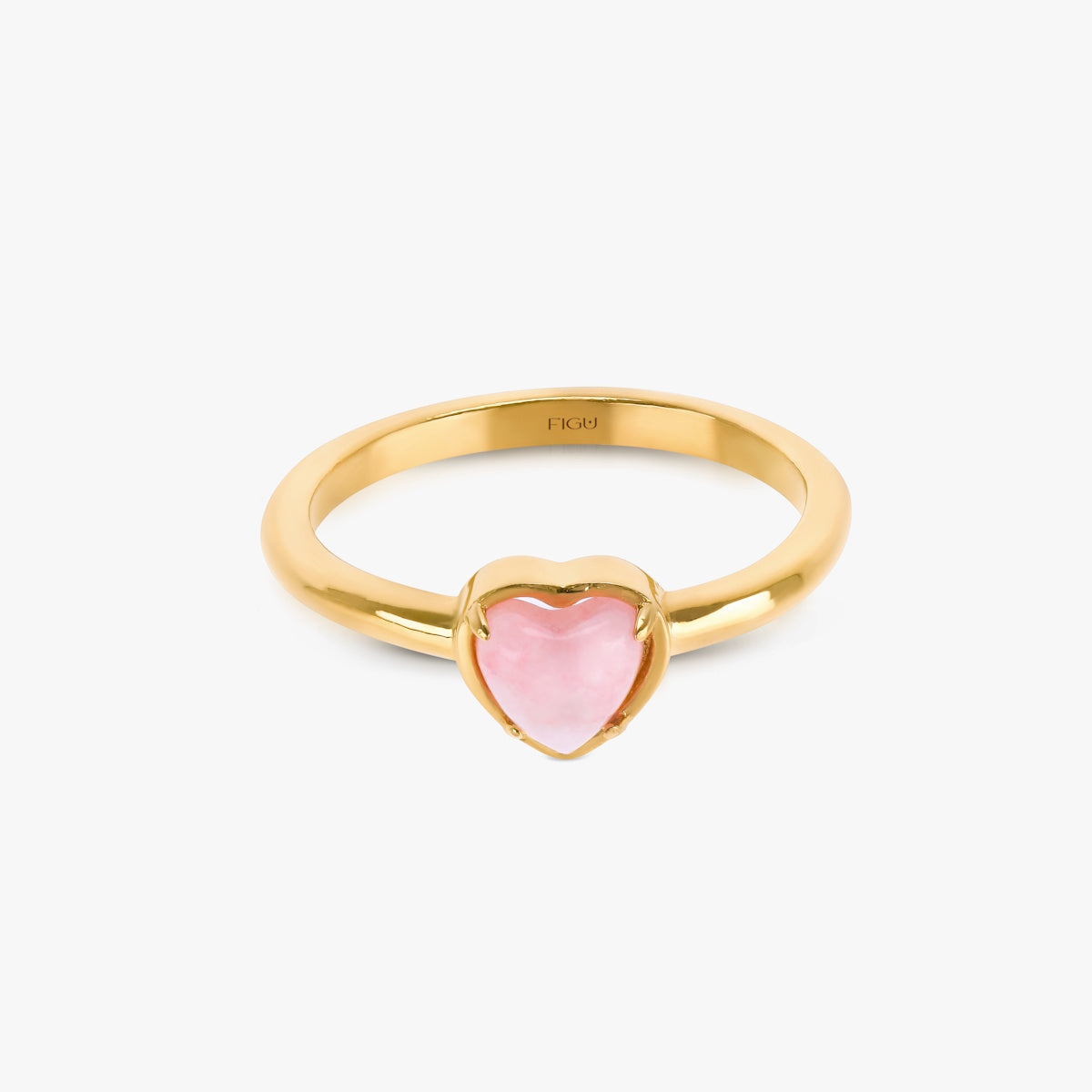 Petit Heart Rose Quartz Ring
