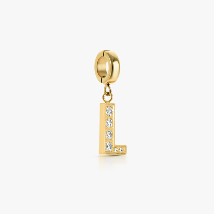 Click Charm Letter Pavé