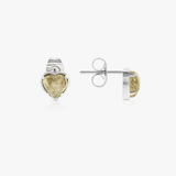 Pendientes de labradorita con forma de corazón pequeño