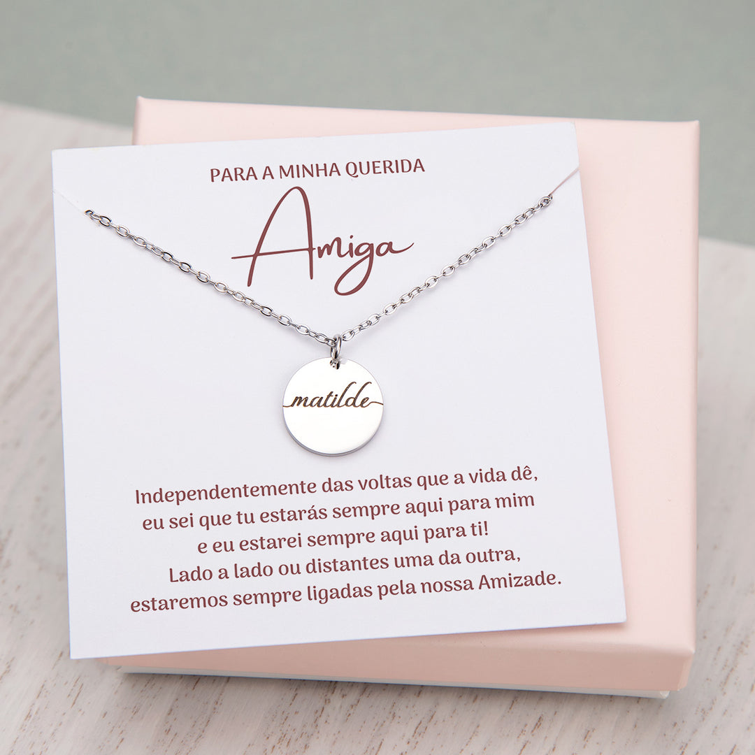 Para a Minha Querida Amiga Medalha Personalizada