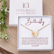 Butterfly Necklace and Card Message