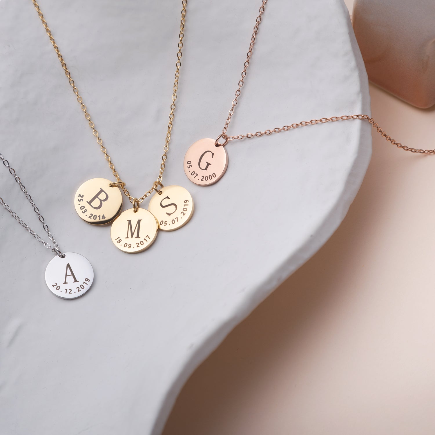 Personalized Initial and Date Disc Necklace – My Hero Creations